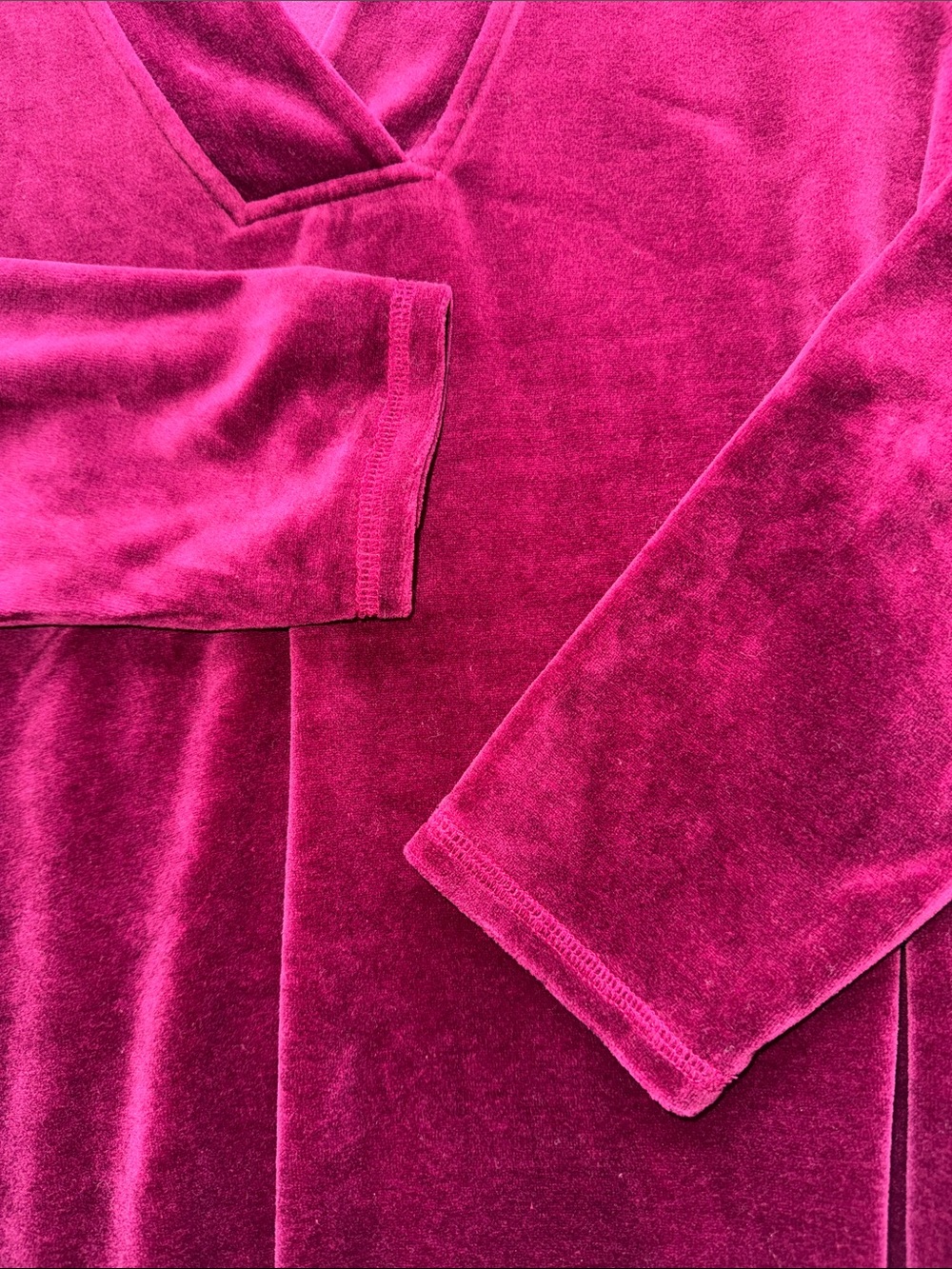 Talbots Petite Velvet V-Neck Tunic Top - Raspberry - Picture 5 of 5